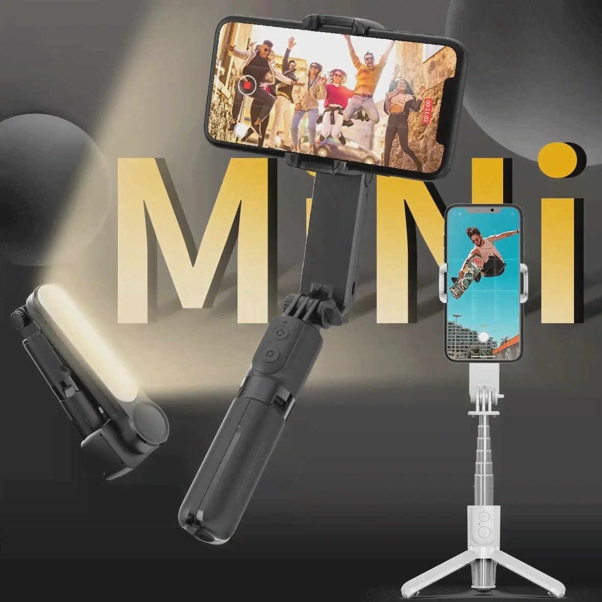 Стабилизатор L09 Gimbal со вссветильник, Bluetooth, штатив для видеосъемки для телефона, смартфона, IOS, Android (art.: 3920bcfb81bcb)-0